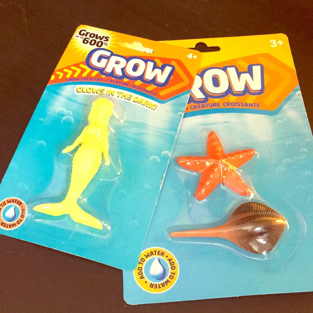 Water grow toys.